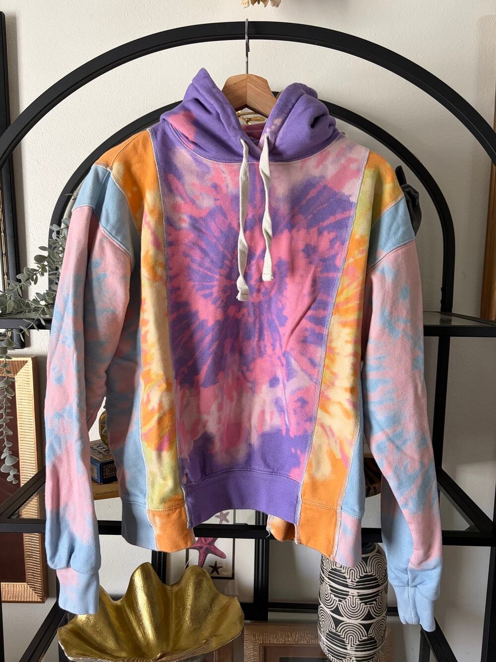 Pistola Joey Kaleidoscope Hoodie Women XS Tie Dye Colorblock Cotton Sweatshirt